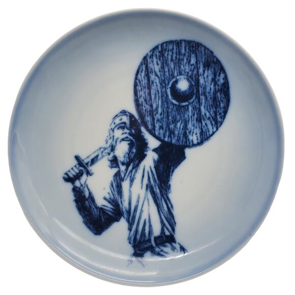 The Swordsman Collector Plate 1981 Copenhagen Bing Grondahl Blue Porcelain B&G - Picture 1 of 4